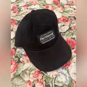 fasthouse black and white logo baseball cap
